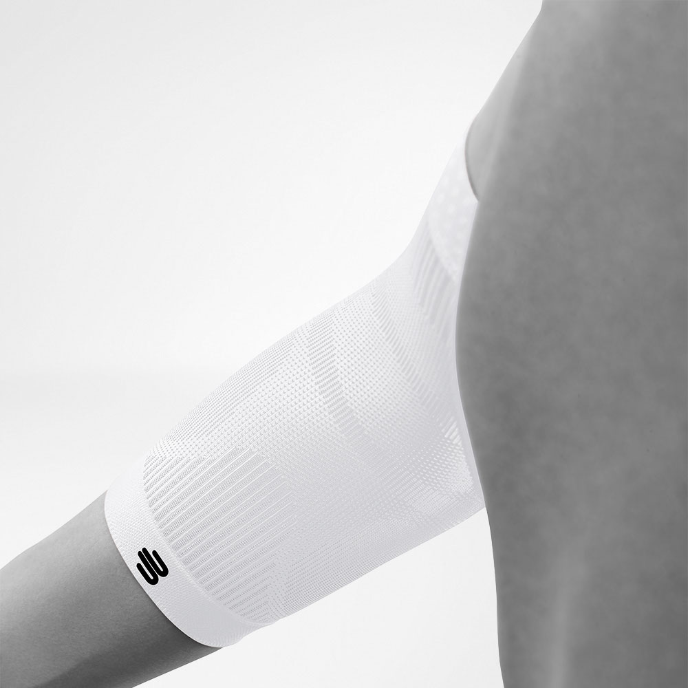 Detailed view of the White Sportsleev for the elbow