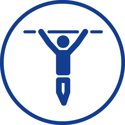 Symbol of a gymnast on a bar