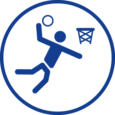 Symbol of a basketball player