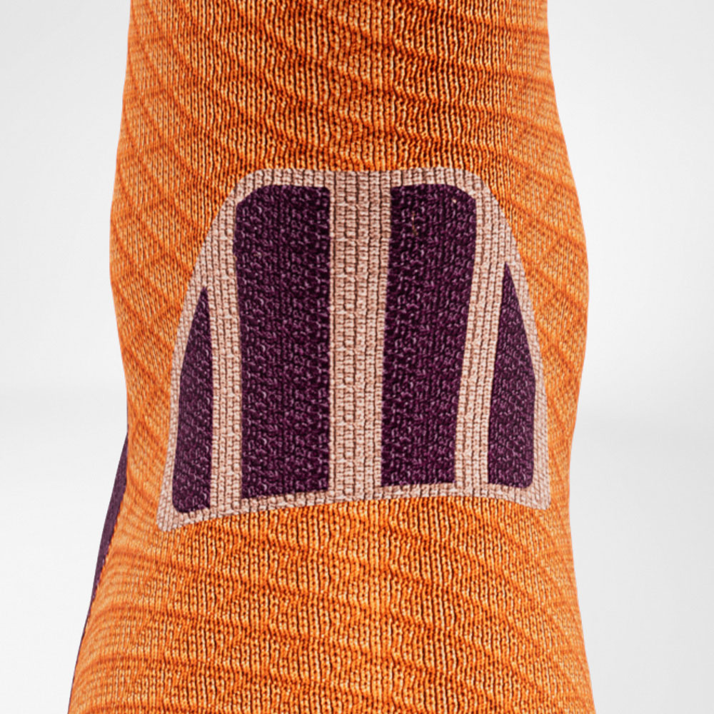 Detailed recording Comfort Zone of the purple orange medium -length trail run - running socks