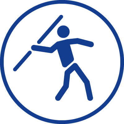 Symbol of a javelin thrower