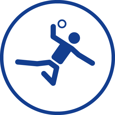 Symbol of a handball player jumping